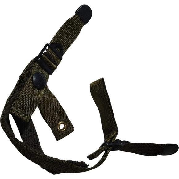 Pull-the-Dot Chinstrap – Green Nylon – NWOP – Helmet Retention Strap - Picture 2 of 3